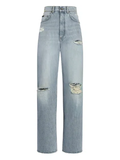 Dolce & Gabbana Weite Jeans Im Distressed-look In Blue