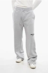 Dolce & Gabbana Grey Jogger Pants With Drawstring And Logo Print In Cotton Man