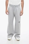 Dolce & Gabbana Grey Jogger Pants With Drawstring And Logo Print In Cotton Man