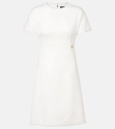 Dolce & Gabbana Distressed Wool-blend Tweed Minidress In White