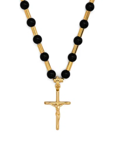 Dolce & Gabbana Dna Crucifix-pendant Necklace In Gold
