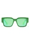 Dolce & Gabbana Dna Logo-plaque Rectangle Sunglasses In Green