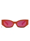 Dolce & Gabbana Dna Logo-plaque Rectangle Sunglasses In Red