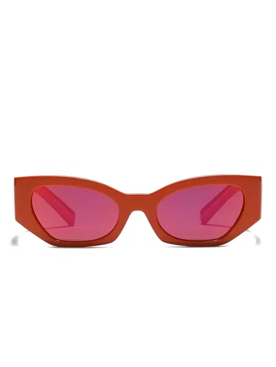 Dolce & Gabbana Kids' Dna Logo-plaque Rectangle Sunglasses In Red
