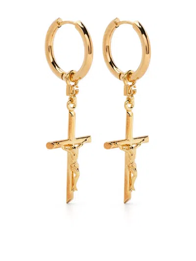 Dolce & Gabbana Dna Pendant Hoop Earrings In Gold