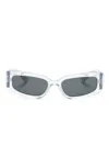 Dolce & Gabbana Dna Rectangle-frame Sunglasses In White