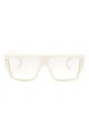 Dolce & Gabbana Dna Square-frame Sunglasses In Neutrals