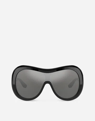 Dolce & Gabbana Dna Oversize-frame Sunglasses In Black