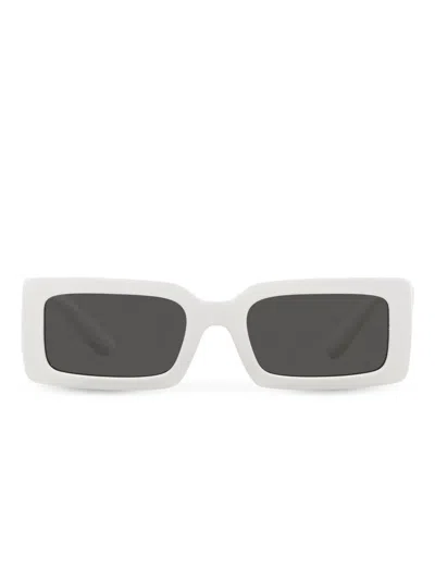 Dolce & Gabbana Womens White Dg6187 Rectangle-frame Injected Sunglasses In Multi