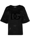 Dolce & Gabbana Dg Logo Cotton T-shirt In Black  