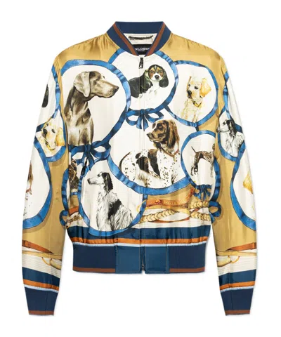 Dolce & Gabbana Long-sleeved Casual Jacket In Multicolor