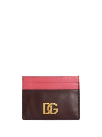 Dolce & Gabbana Dolce &amp; Gabbana Card Holder In Bordeaux And Cyclamen