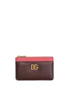Dolce & Gabbana Dolce &amp; Gabbana Card Holder In Burgundy And Cyclamen