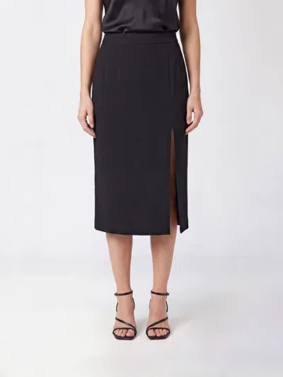 Dolce & Gabbana Dolce &amp; Gabbana  High-waisted Virgin Wool Midi Pencil Skirt With Slit In Blue