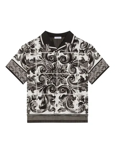 DOLCE & GABBANA DOLCE &AMP; GABBANA KIDS SHIRT WITH MAJOLICA PRINT