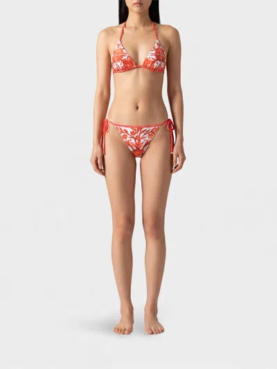 Dolce & Gabbana Dolce &amp; Gabbana Maioliche Print Triangle Bikini  In Polyamide In Multi
