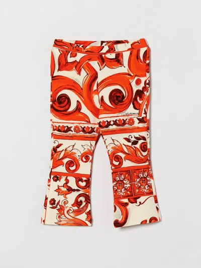 Dolce & Gabbana Babies'  パンツ ボーイ カラー オレンジ In Animal Print