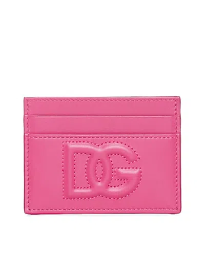 Dolce & Gabbana Fuchsia Card Holder With Logo In Glicine