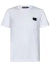 Dolce & Gabbana White Crewneck T-shirt With Logo Plate In Cotton Man In White