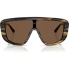 Dolce & Gabbana Dolce&gabbana 128mm Rectangular Shield Sunglasses In Gray