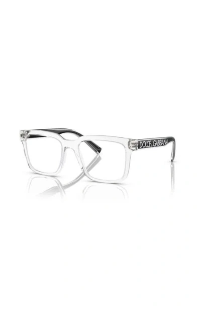 Dolce & Gabbana Dolce&gabbana 50mm Square Optical Glasses In Transparent