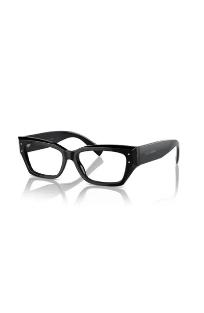 Dolce & Gabbana Dolce&gabbana 51mm Rectangle Optical Glasses In Black