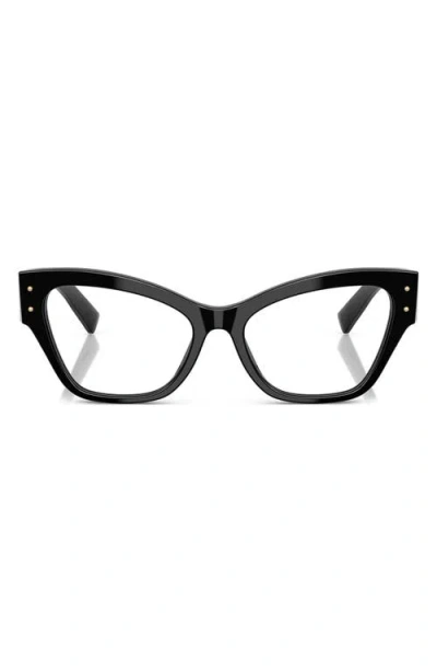 Dolce & Gabbana Dolce&gabbana 52mm Butterfly Optical Glasses In Black