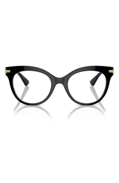 Dolce & Gabbana Dolce&gabbana 52mm Butterfly Optical Glasses In Black