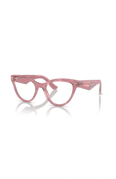 Dolce & Gabbana Dolce&gabbana 52mm Butterfly Optical Glasses In Pink