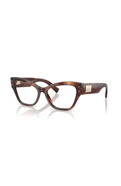 Dolce & Gabbana Dolce&gabbana 52mm Butterfly Optical Glasses In Brown