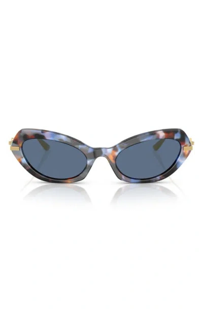 Dolce & Gabbana Dolce&gabbana 52mm Butterfly Sunglasses In Havana Blue