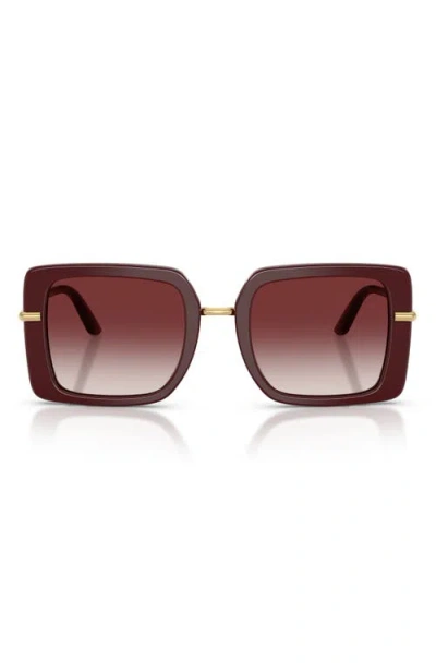 Dolce & Gabbana Dolce&gabbana 52mm Gradient Square Sunglasses In Bordeaux