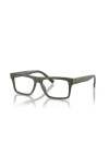 Dolce & Gabbana Dolce&gabbana 52mm Rectangle Optical Glasses In Green