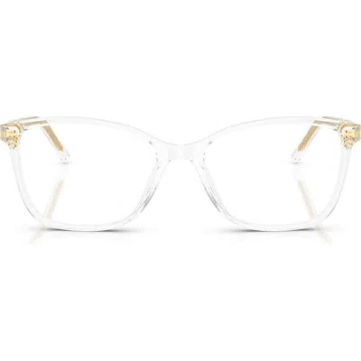 Dolce & Gabbana Dolce&gabbana 52mm Rectangular Optical Glasses In Transparent