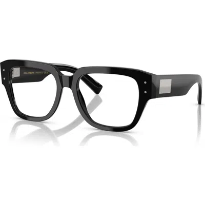 Dolce & Gabbana Dolce&gabbana 52mm Square Optical Glasses In Black