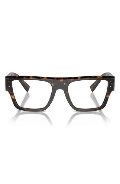 Dolce & Gabbana Dolce&gabbana 52mm Square Optical Glasses In Havana
