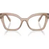 Dolce & Gabbana Dolce&gabbana 53mm Butterfly Reading Glasses In Camel