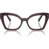 Dolce & Gabbana Dolce&gabbana 53mm Butterfly Reading Glasses In Transparent Violet