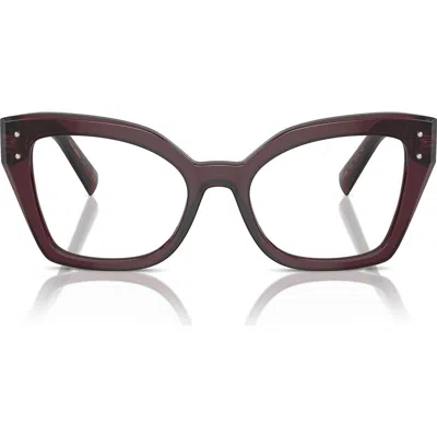 Dolce & Gabbana Dolce&gabbana 53mm Butterfly Reading Glasses In Transparent Violet