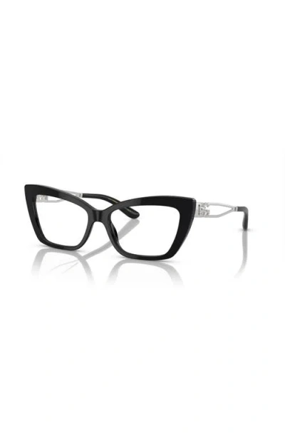 Dolce & Gabbana Dolce&gabbana 53mm Cat Eye Optical Glasses In Black