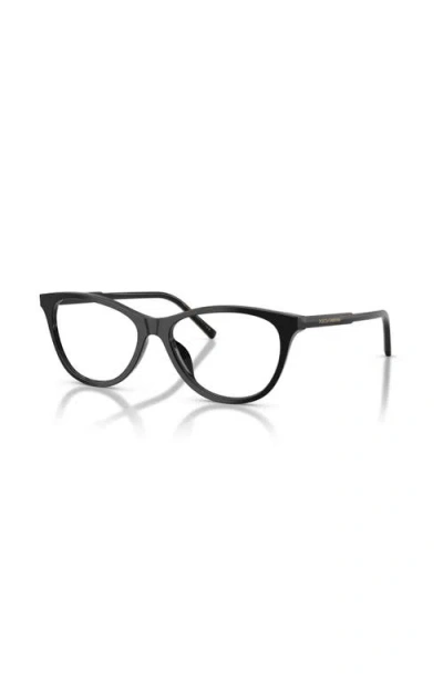 Dolce & Gabbana Dolce&gabbana 53mm Cat Eye Optical Glasses In Black