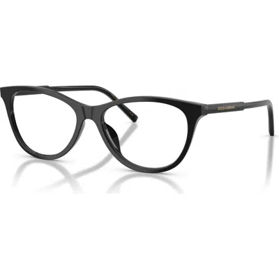 Dolce & Gabbana Dolce&gabbana 53mm Cat Eye Optical Glasses In Black