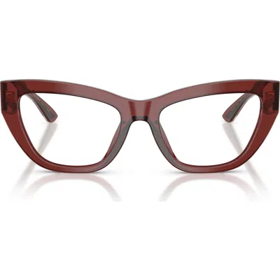 Dolce & Gabbana Dolce&gabbana 53mm Cat Eye Optical Glasses In Brown