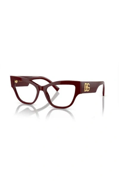 Dolce & Gabbana Dolce&gabbana 53mm Cat Eye Optical Glasses In Burgundy