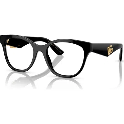 Dolce & Gabbana Dolce&gabbana 53mm Phantos Optical Glasses In Black
