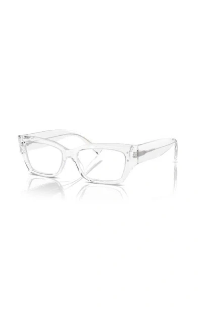 Dolce & Gabbana Dolce&gabbana 53mm Rectangle Optical Glasses In White