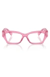 Dolce & Gabbana Dolce&gabbana 53mm Rectangular Reading Glasses In Transparent Pink