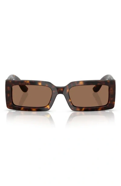 Dolce & Gabbana Dolce&gabbana 53mm Rectangular Sunglasses In Havana