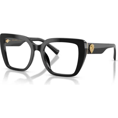 Dolce & Gabbana Dolce&gabbana 53mm Square Optical Glasses In Black