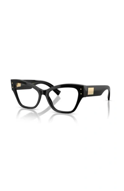 Dolce & Gabbana Dolce&gabbana 54mm Butterfly Optical Glasses In Black